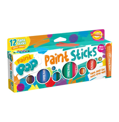 imagPaint Pop Classic 12 Pack Quick Dry Paint Sticks HOM-PPW-CP02
