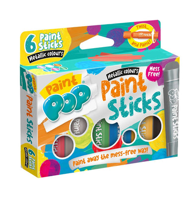 imagPaint Pop Metallic 6 Pack Quick Dry Paint Sticks-HOM-PPW-CP06