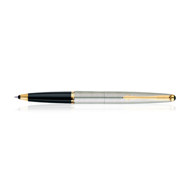 imagParker Galaxy Stainless Steel Gold Trim Roller Ball Pen