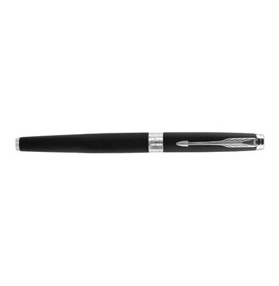 imagParker Premium Parker Aster Matt Black Chrome Trim Roller Ball Pen 