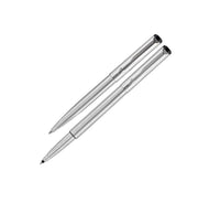 image //www.c...PARKER VECTOR STAINLESS STEEL WITH STAINLESS STEEL CLIP ROLLERBALL PEN + BALL PEN SET