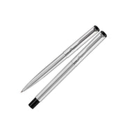 image //www.c...PARKER VECTOR STAINLESS STEEL WITH STAINLESS STEEL CLIP ROLLERBALL PEN + BALL PEN SET
