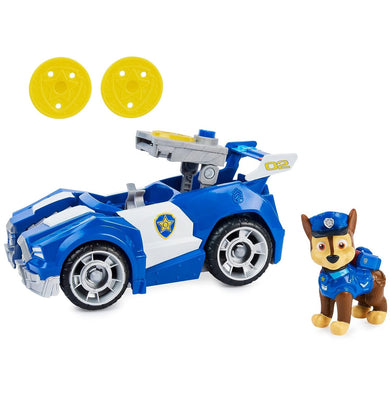 imagPaw Patrol, Chase Deluxe Movie Transforming Toy Car with Collectible Action Figure