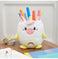 imag1Pen Holder,Fluffy Unicorn,White,Plastic/Fabric-27876