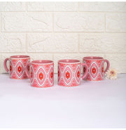 image //www.c...Pink and Orange Pattern Tea cups - Set of 4