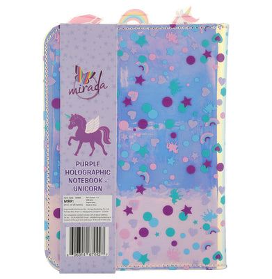 imagPurple Holographic Notebook Unicorn LK033