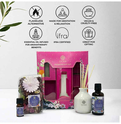 imagReed Diffuser With Potpourri Gift Set - Lavender & Sandalwood