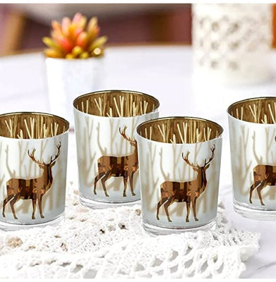 imagReindeer Glass Tealight Holders