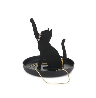 imagRing Holder,Feline,Black,Metal-27910
