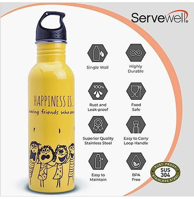 imagServewell Mischief Printed Single Wall Bottle - 800 ml