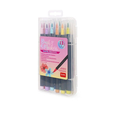 imagSet Of 12 Brush Markers - Brush Markers - Pastel Colours