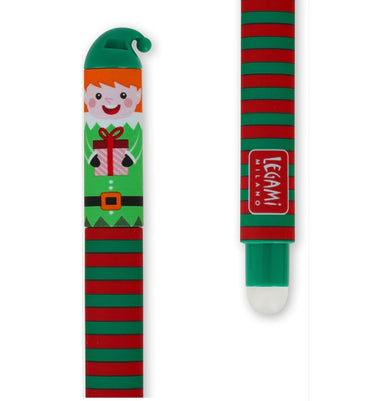 imagSET OF 3 ERASABLE GEL PENS - SANTA CLAUS + REINDEER + ELF