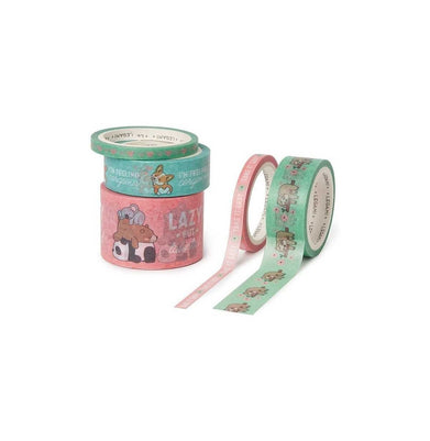 imagSet Of 5 Paper Sticky Tapes - Cute Animals