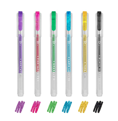 imagSet Of 6 Glitter Gel Pens - Shine Like A Diamond - Multicolor