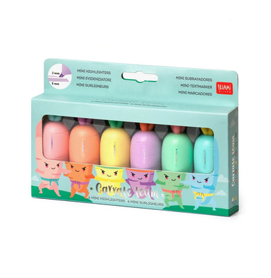 imagSet Of 6 Mini Highlighters - Carrate Team - Carrot