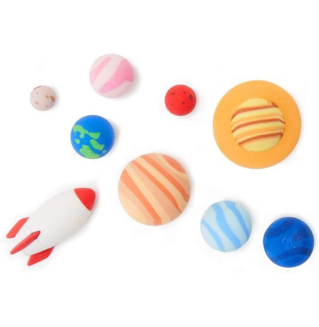 Legami Solar System Eraser Set: 9 Cosmic Designs for Creative Corrections