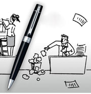 image //www.c...Sheaffer Gift Set 300 A9312 Glossy Black Ball Pen & Visiting Card Holder