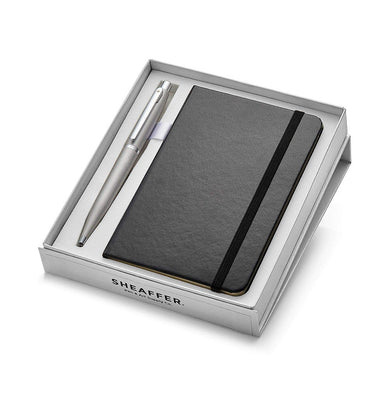 imagSheaffer Set VFM 9400 Strobe Silver With Nickel-Plated Ballpoint Pen With A6 Note Book