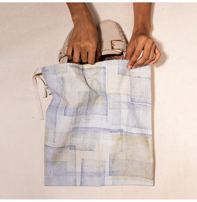 imagShoe Bags - Blockmetry-Blue ,Beige