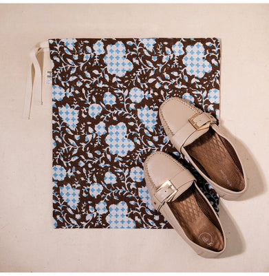 imagShoe Bags-Brown, Turquoise Blue