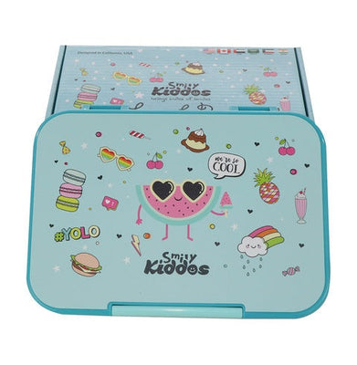 imagSmily Kiddos Bento lunch box-Cool Fruit Theme Light Blue