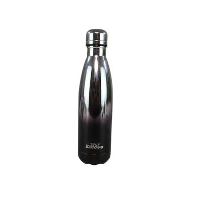 imagSmily Kiddos Steel Holographic Water Bottle 500 ML - Glossy Silver Black