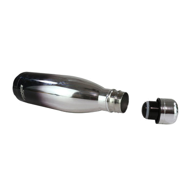 imagSmily Kiddos Steel Holographic Water Bottle 500 ML - Glossy Silver Black