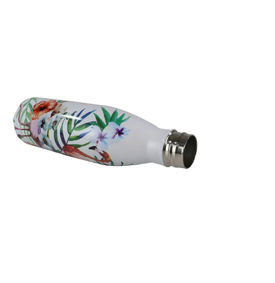 imagSmily Kiddos Steel Water Bottle 500 ML- Flamingo White
