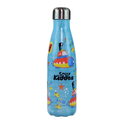 imagSmily Kiddos Steel Water Bottle Light Blue - Deep Ocean Theme-Sk16001639