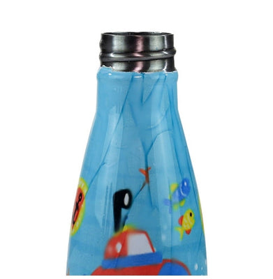 imagSmily Kiddos Steel Water Bottle Light Blue - Deep Ocean Theme-Sk16001639