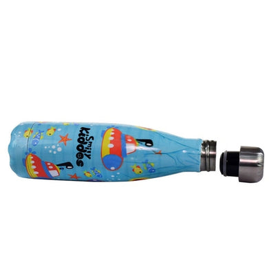 imagSmily Kiddos Steel Water Bottle Light Blue - Deep Ocean Theme-Sk16001639