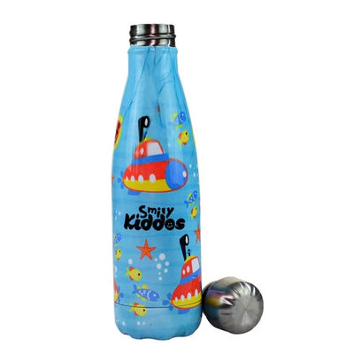 imagSmily Kiddos Steel Water Bottle Light Blue - Deep Ocean Theme-Sk16001639