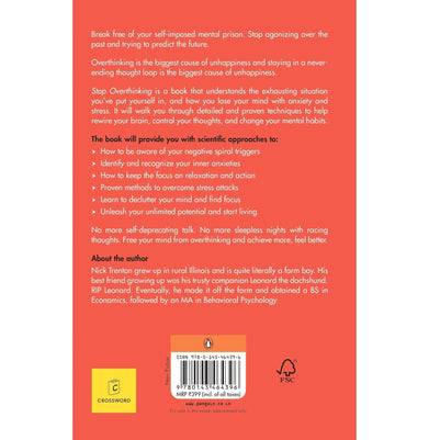 imagStop Overthinking: 23 Techniques to Relieve Stress Stop Negative Spirals Declutter Your Mind and Focus on the Present CROSSWORD EXCLUSIVE Trenton Nick