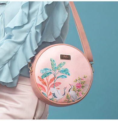 imagStrokes-Peachy Crane Paradise Orbit Sling Bag