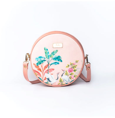 imagStrokes-Peachy Crane Paradise Orbit Sling Bag