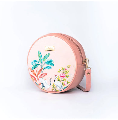 imagStrokes-Peachy Crane Paradise Orbit Sling Bag