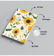image //www.c...Loope A5 Sunflowers Unruled Notebook