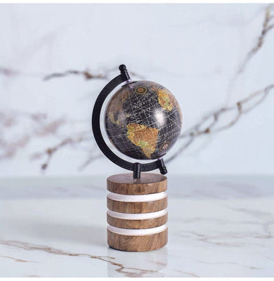 imagThe Earth in Miniature with Brwon and White Base-Black Globe 5