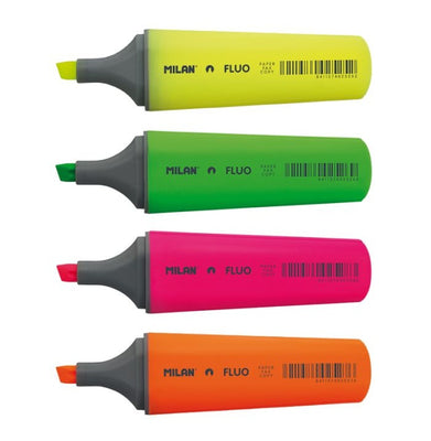 imagTransparent Hanging Pack 4 Fluo Highlighters, Assorted Colours