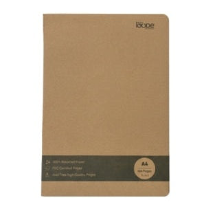 Loope Brown Notebook A4 | Ruled | 200 Pages