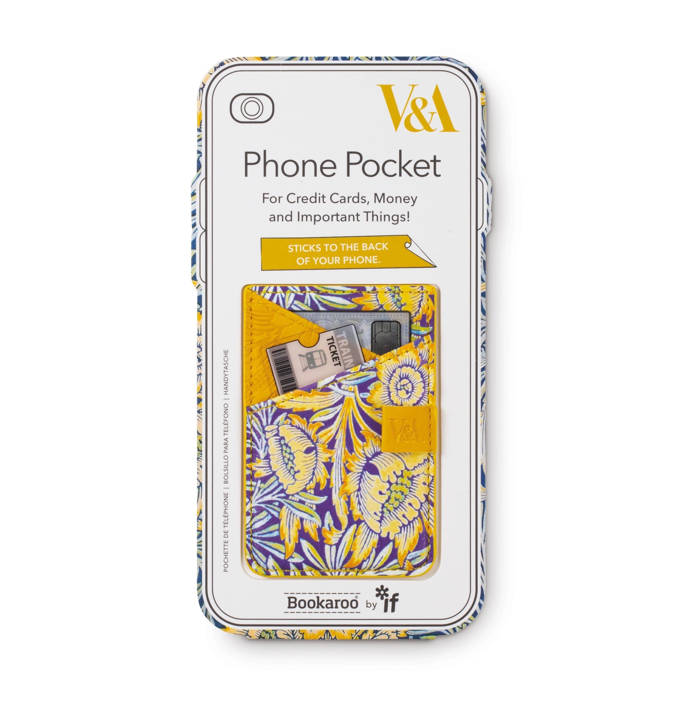 V&A Bookaroo Eco Leather Phone Pocket  Morris Tulip & Willow Design
