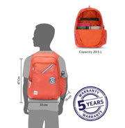 image //www.c...Wildcraft WIKI 3 Streak Orange Backpack with Sleeve Separator