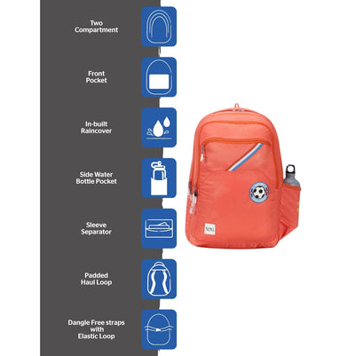 imagWildcraft WIKI 3 Streak Orange Backpack with Sleeve Separator