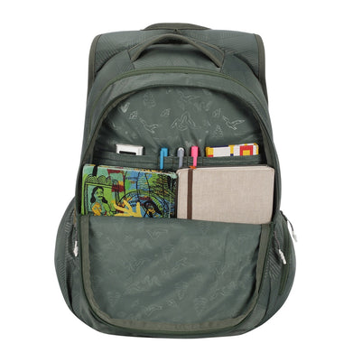 imagWildcraft WIKI Girl 4 Streak Olive Backpack with Sleeve Separator