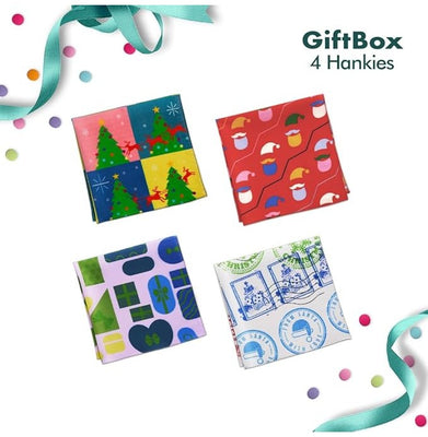 imagXmas 4 Large Hankies Gift Box of Men's