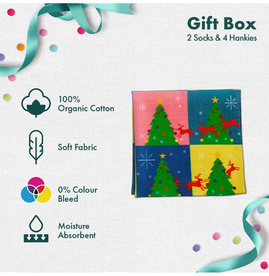 imagXmas Special Gift Box of 2 Socks + 4 Hankies