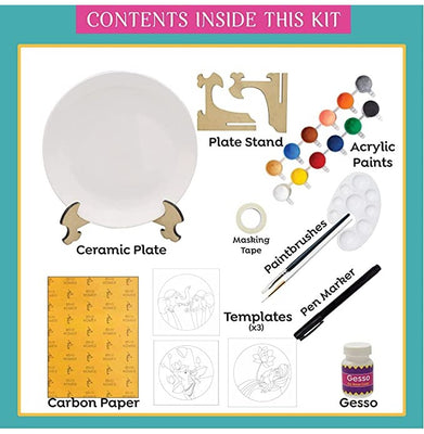 imagKalakaram Paint Your Own Pichwai Art on a Plate Painting kit | Buy Painting Set/Kit for Kids 10 Year Old | Craft DIY Educational Kit for Kids | Best Gift for Boys and Girls| Traditional Painting Kits