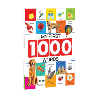 imagMy First 1000 Words: Early Learning Picture Book to learn Alphabet Numbers Shapes and Colours Transport Birds and Animals Professions Opposite Words Action Words Parts of the body and Objects Around Us. Paperback Wonder House Books