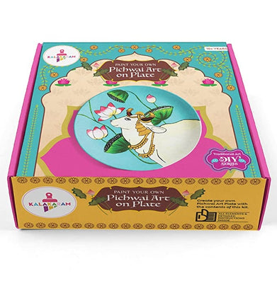 imagKalakaram Paint Your Own Pichwai Art on a Plate Painting kit | Buy Painting Set/Kit for Kids 10 Year Old | Craft DIY Educational Kit for Kids | Best Gift for Boys and Girls| Traditional Painting Kits