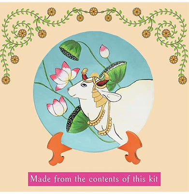 imagKalakaram Paint Your Own Pichwai Art on a Plate Painting kit | Buy Painting Set/Kit for Kids 10 Year Old | Craft DIY Educational Kit for Kids | Best Gift for Boys and Girls| Traditional Painting Kits